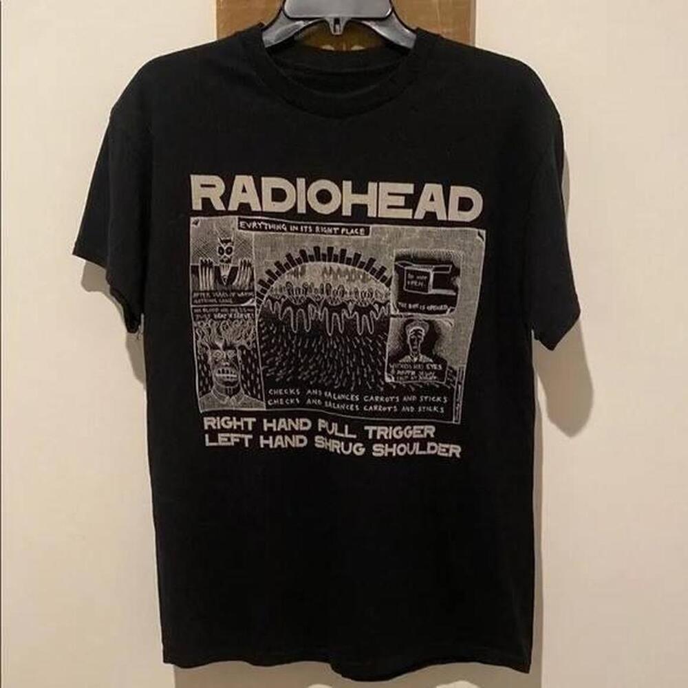 Black Radiohead Everything In Its Right Place Graphic Tee